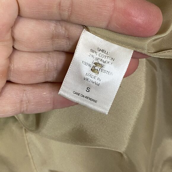 New York & Company Khaki Jacket S Belted Casual Button Front Casual Trendy Work - Picture 5 of 9